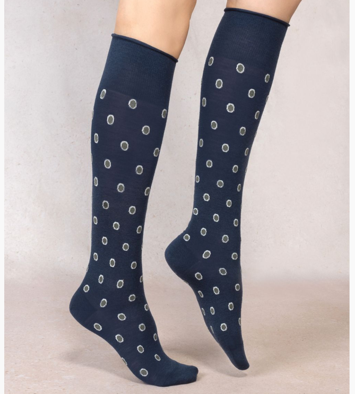 Wool knee-high socks Marine 39/41 By Blueforet