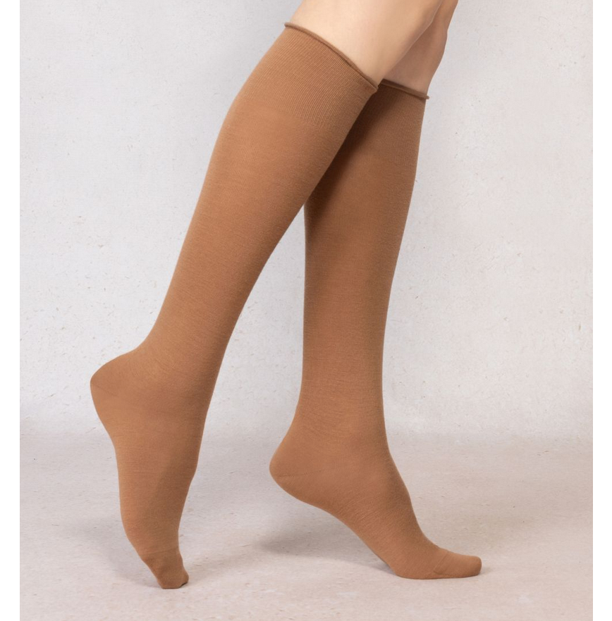 Wool knee-high socks Praline 39/41 By Blueforet