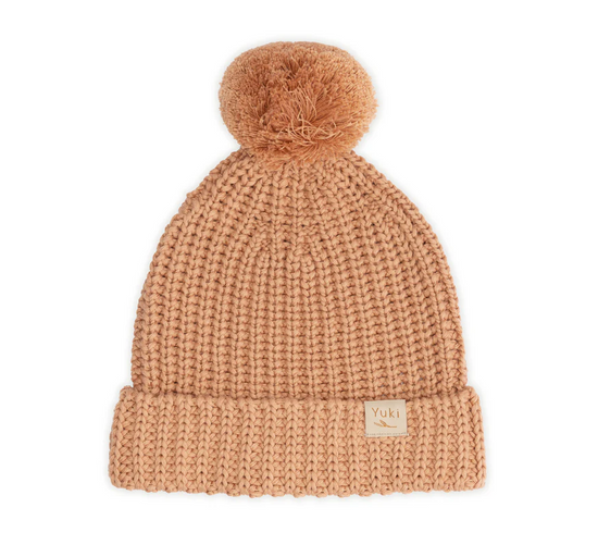Yuki Chunky Knitted Beanie Coral