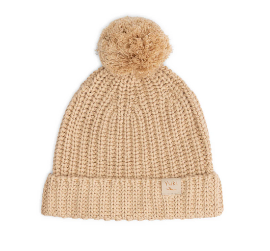 Yuki Chunky Knitted Beanie Oat