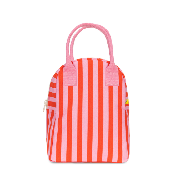 Zipper Lunch Awning Stripe Pink  by Fluf
