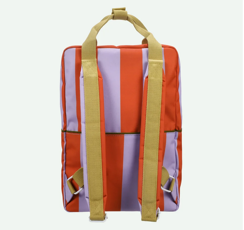 backpack large | stripes | campfire orange + dewy lilac by Sticky Lemon
