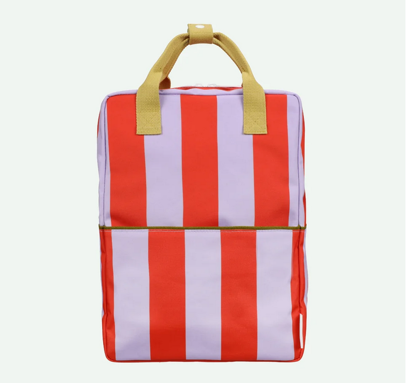backpack large | stripes | campfire orange + dewy lilac by Sticky Lemon