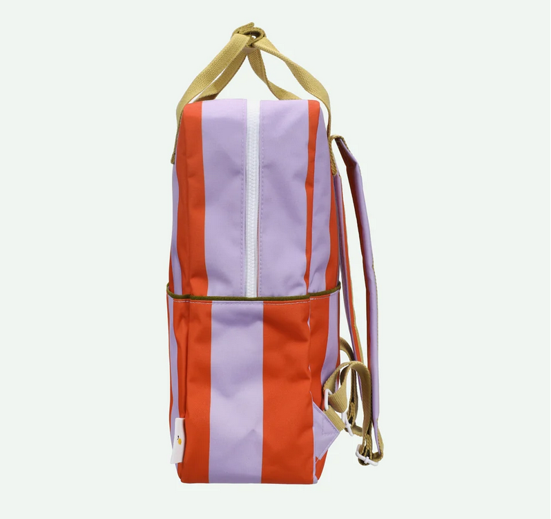 backpack large | stripes | campfire orange + dewy lilac by Sticky Lemon