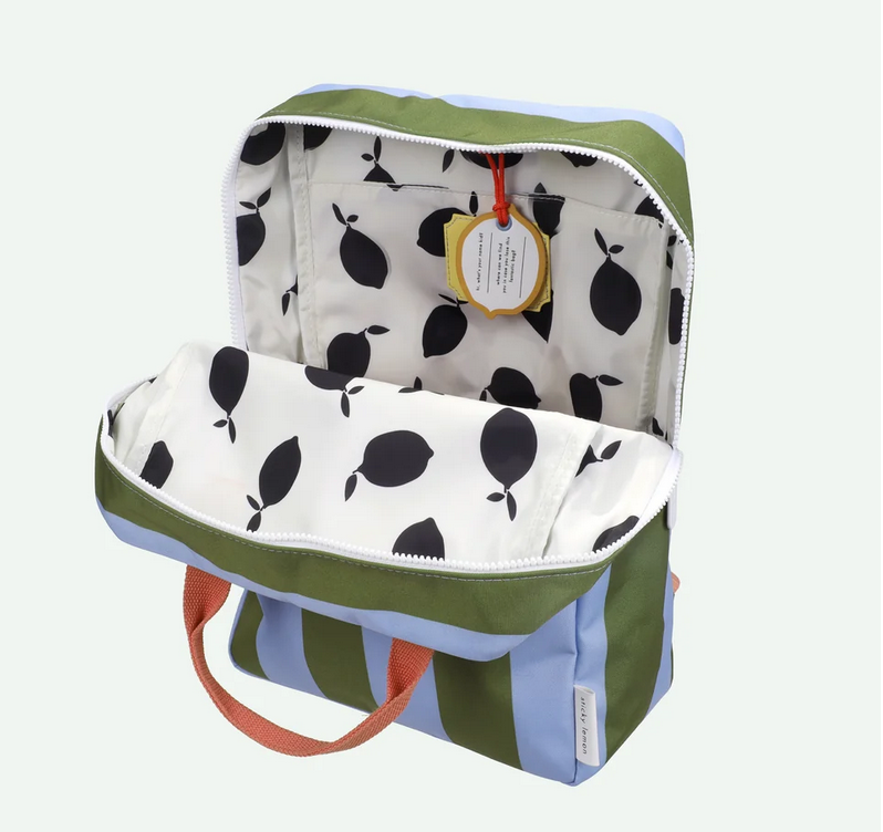 backpack large | stripes | tickling grass + cloud blue by Sticky Lemon