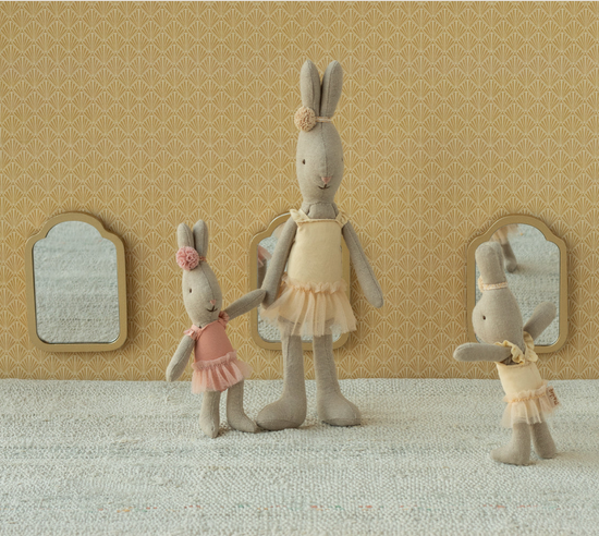 Maileg Rabbit, Micro - Ballet suit and skirt rose