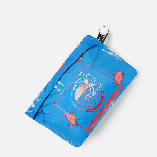 Load image into Gallery viewer, JOULES Arlow Waterproof Packable Jacket - Blue Sea Creatures

