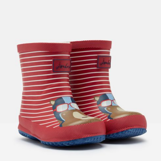 JOULES Printed Wellies Red Bear