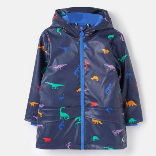 JOULES Waterproof Jacket Navy Dinos