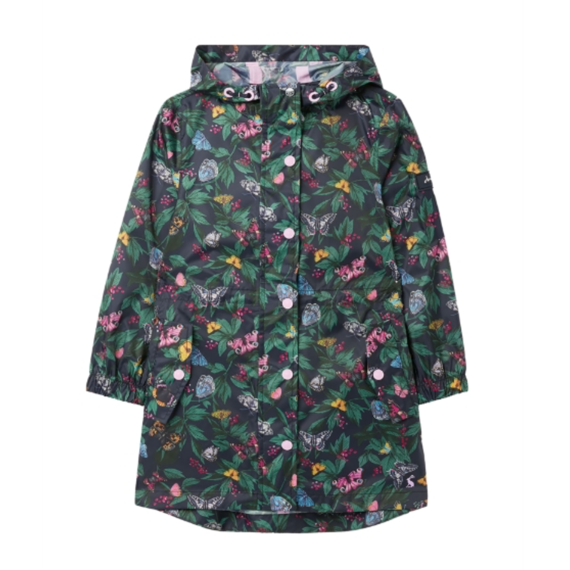 Load image into Gallery viewer, JOULES Golightly Printed Waterproof Jacket Navy Butterfly
