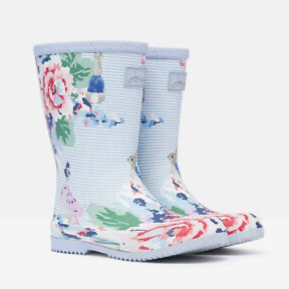 Load image into Gallery viewer, Joules Roll Up Waterproof Rain Boot Mopsy Floral
