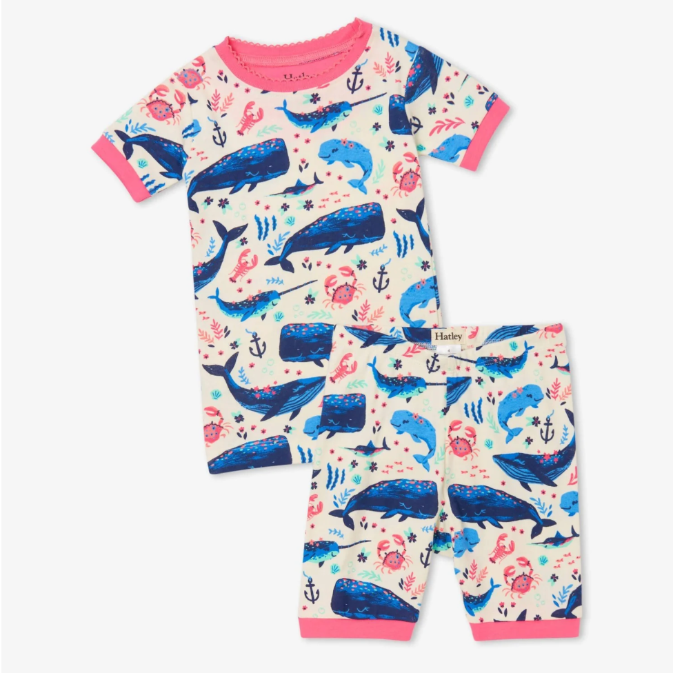 Load image into Gallery viewer, Aquatic Friends Organic Cotton Short Pajama Set By Hatley

