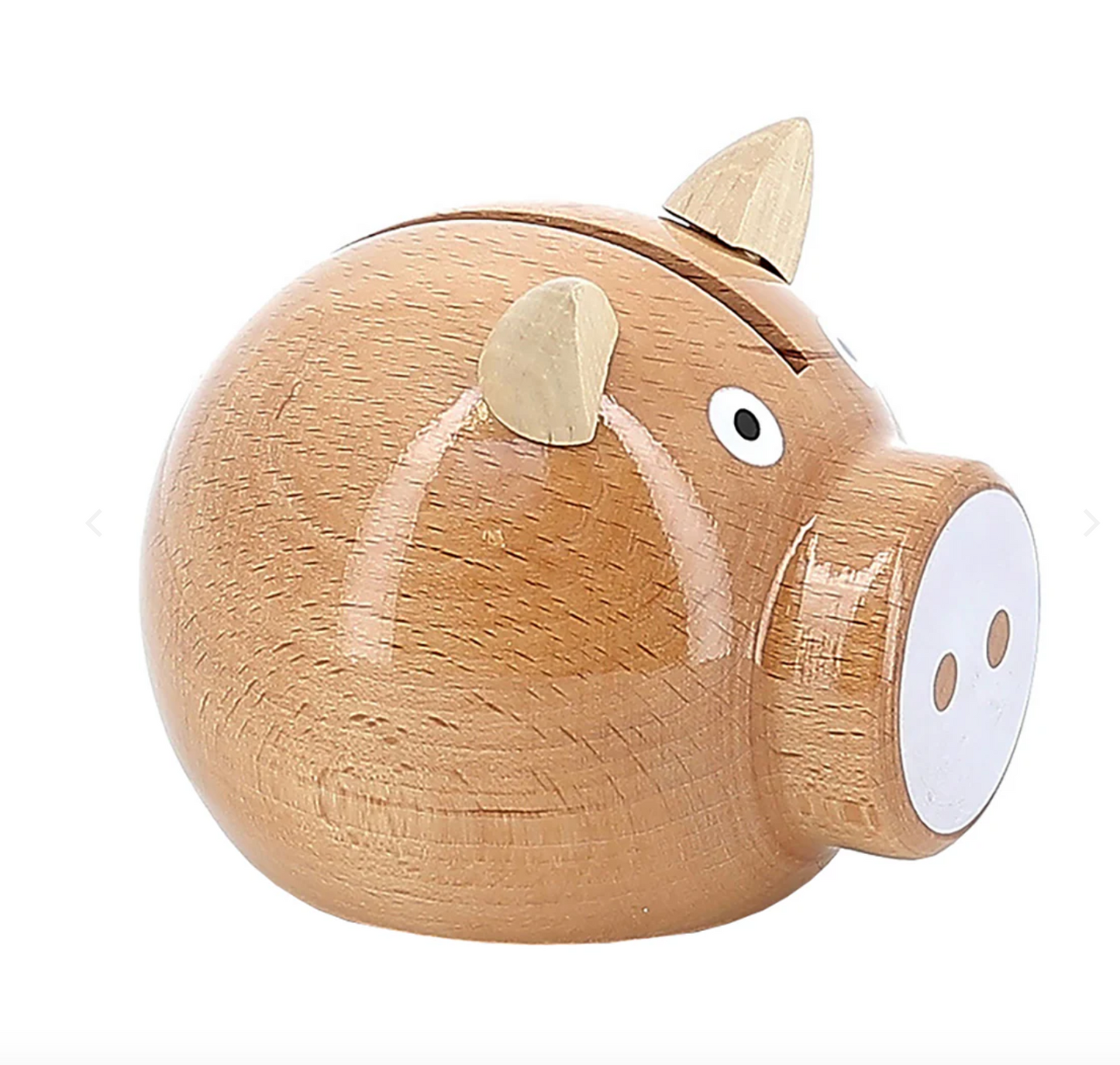 Wooden White Piggy Bank by Vilac