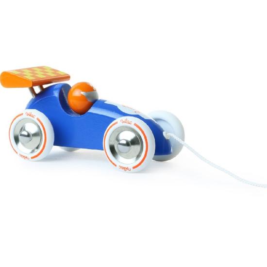 Vehicle - Pull Along Racing Car, Blue and Orange  By Vilac