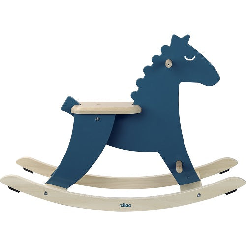 Wooden Dark Blue Rocking Horse by Vilac