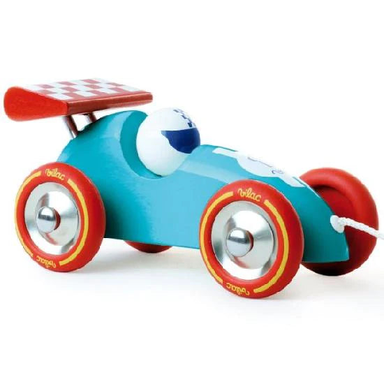 Vehicle - Pull Along Racing Car, Turquoise and red By Vilac