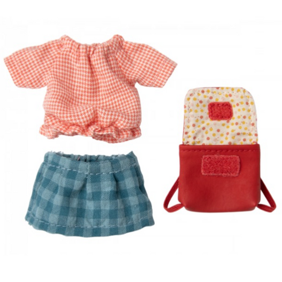 MAILEG Clothes & Bag, Big Sister - Red