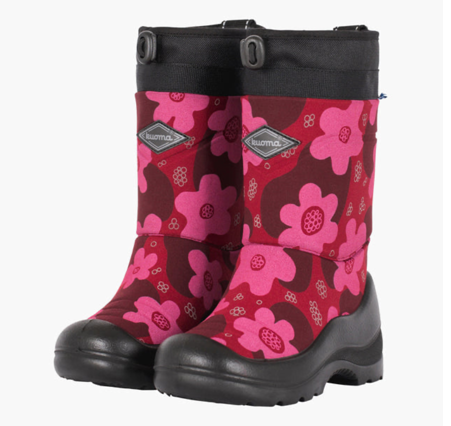 Kuoma winter boots for kids in bordeaux flower
