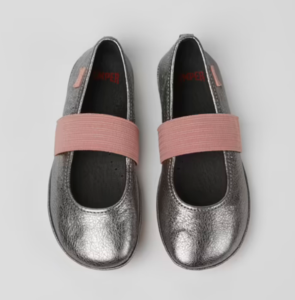 CAMPER RIGHT Silver and Pink leather ballerinas