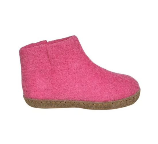 AMBLER Carlyle Jr. Kids' Wool Felt Slippers Pink