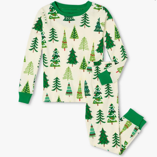 HATLEY Christmas Trees 'Glow In The Dark' Pajama Set