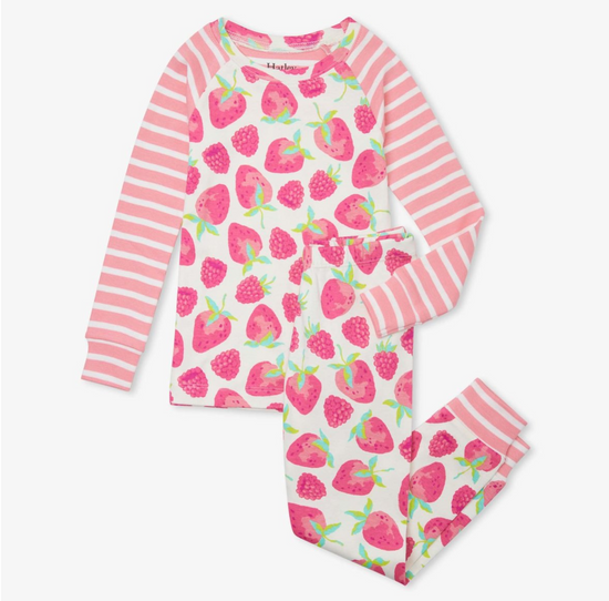 Load image into Gallery viewer, HATLEY  Berries Organic Cotton Raglan Pajama Set
