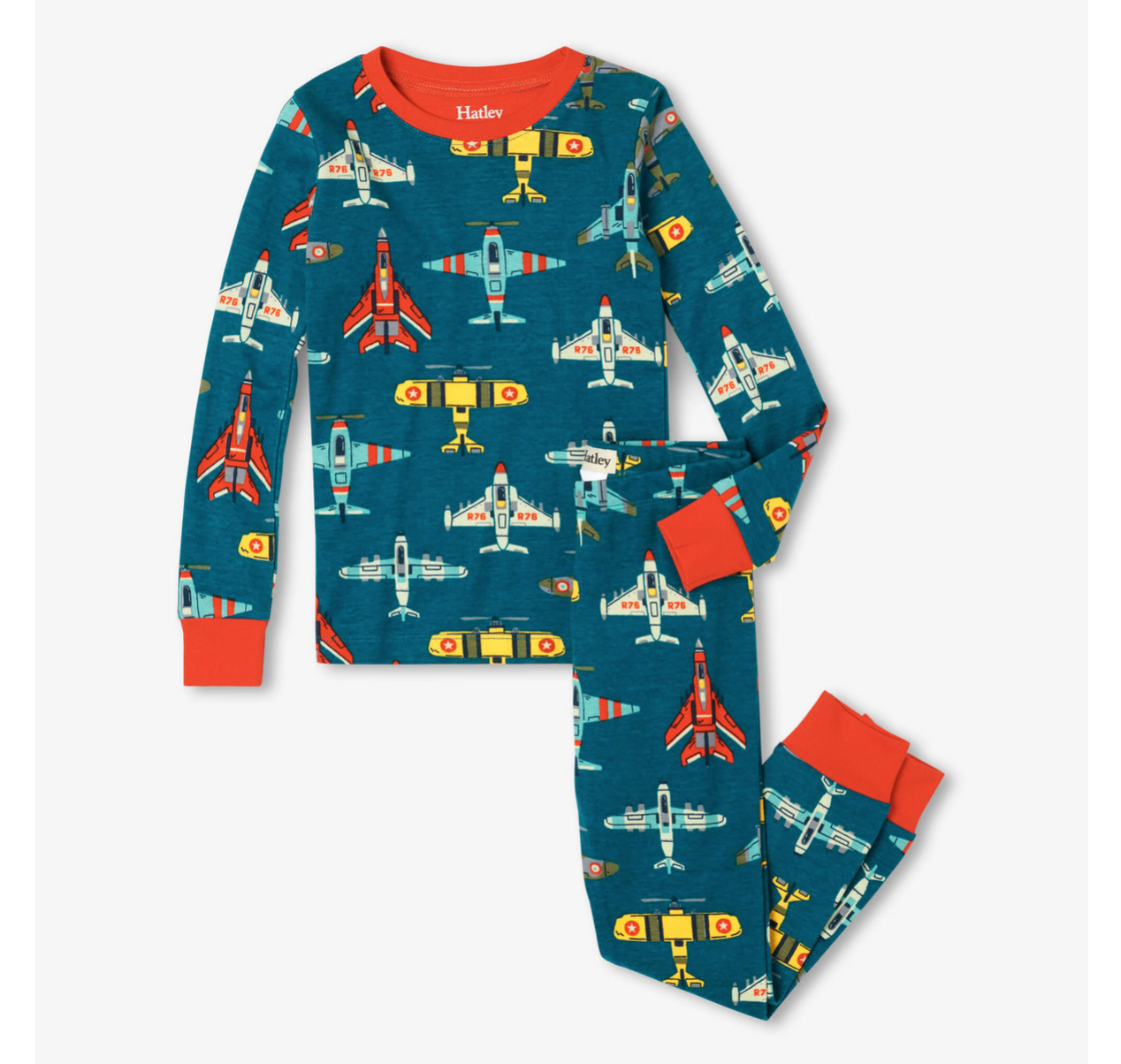 HATLEY Flying Aircrafts Organic Cotton Pajama Set