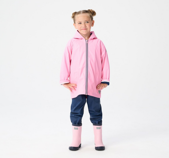 HATLEY Pink With Navy Stripe Lining Splash Jacket