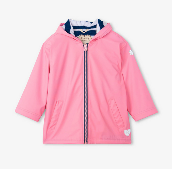 HATLEY Pink With Navy Stripe Lining Splash Jacket