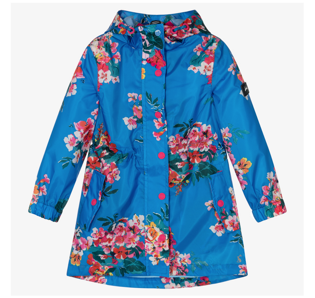 Navy floral outlet raincoat