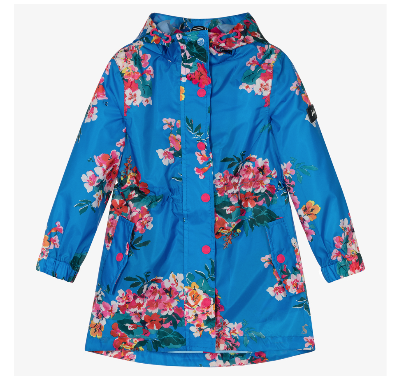 Joules Girls Blue Floral Raincoat