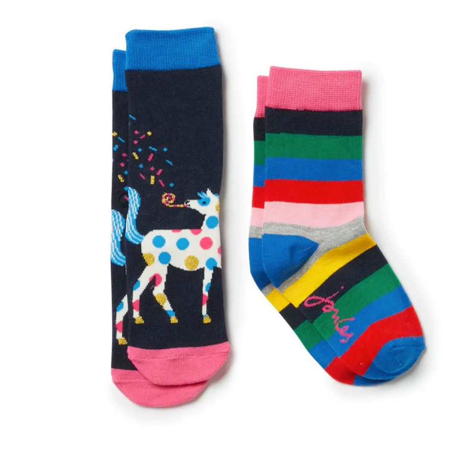 Joules Bamboo Socks 2 Pair Pack Party Horse