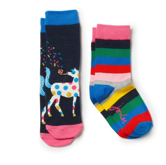 Joules Bamboo Socks 2 Pair Pack Party Horse
