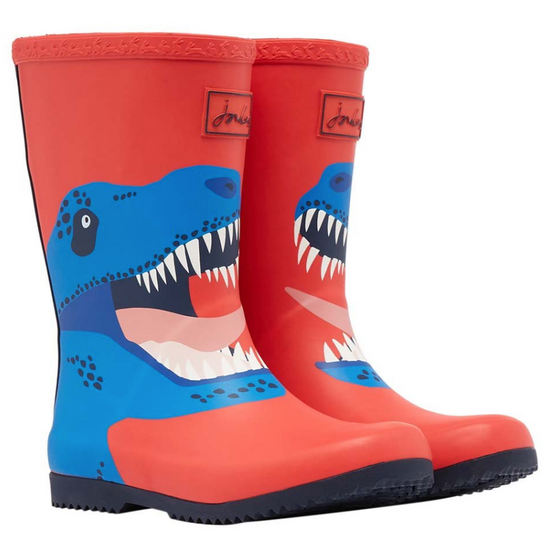 Joules Roll Up Waterproof Rain Boot Red Dino – SHOE+SHOE