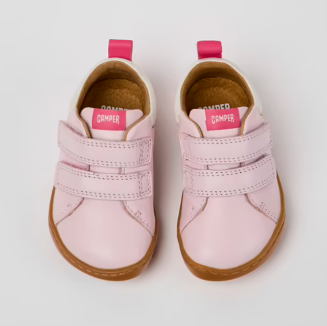 CAMPER Pink and White Leather Shoes for Girls