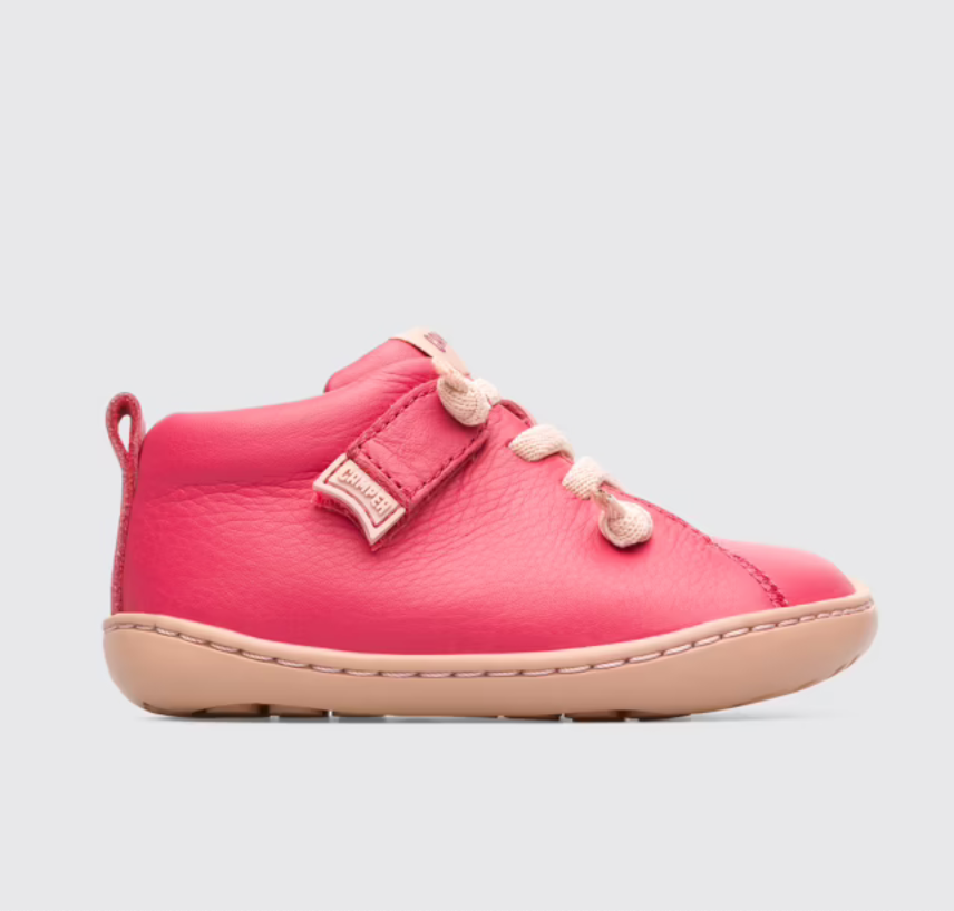 CAMPER Pink Full Grain Leather Ankle Boot for Girls