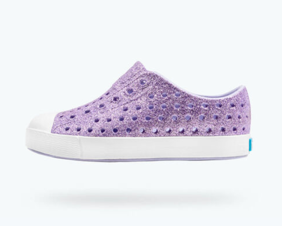 NATIVE Jefferson Bling Child Powder Bling Shell White SHOE SHOE