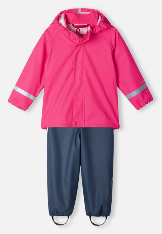 REIMA Waterproof Rain Jacket & Rain Pants Set - Tihku - Candy Pink