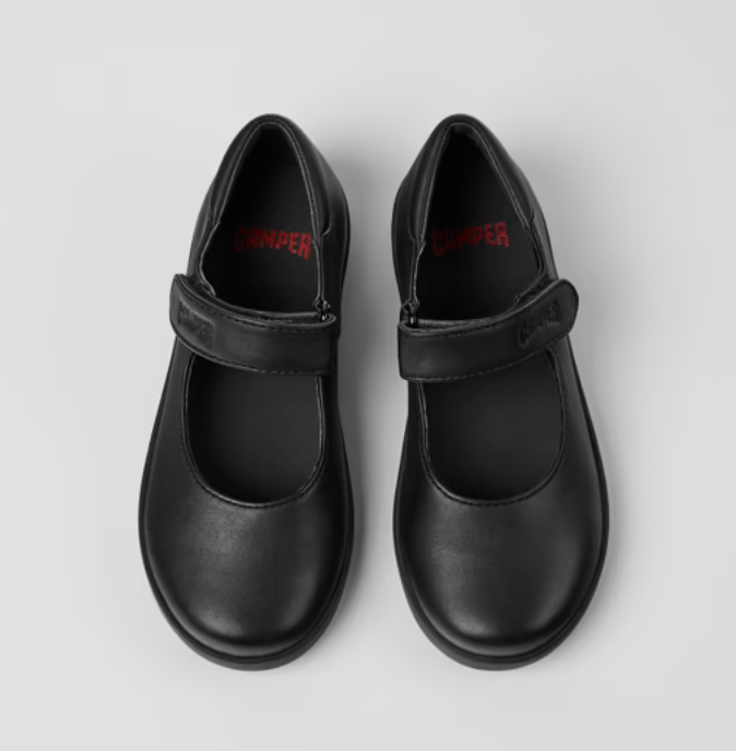 Black leather school shoes sale discount