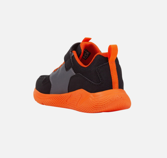 GEOX Boy's  Sneaker Sprintye Black+Orange