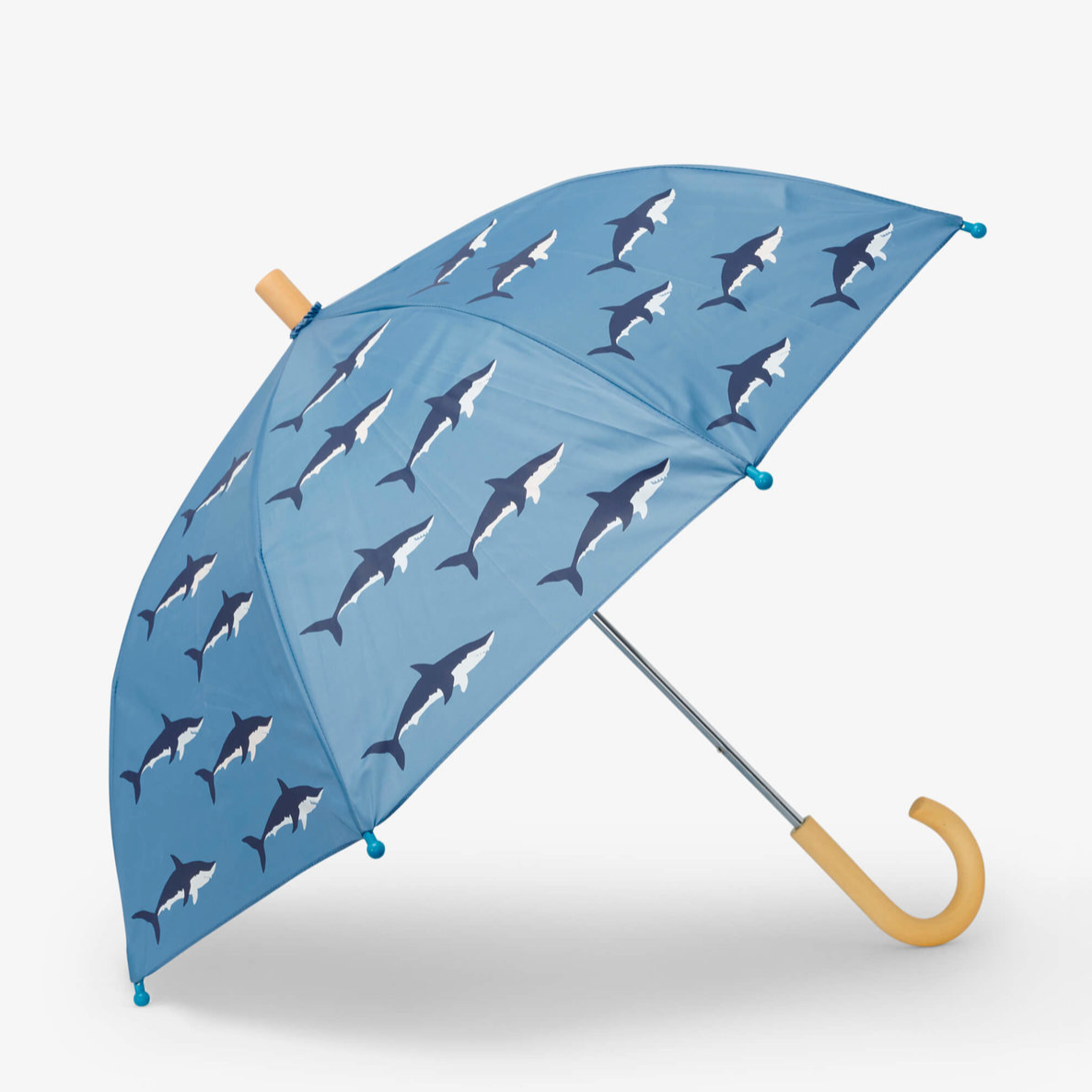 Load image into Gallery viewer, Hatley Swimming Sharks Colour Changing Umbrella
