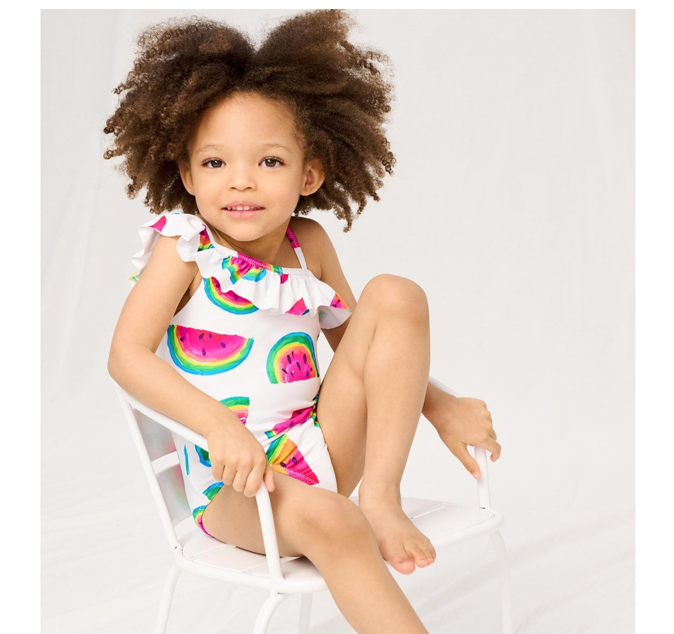Load image into Gallery viewer, HATLEY Watermelon One Shoulder Ruffle Swimsuit

