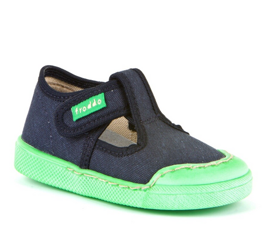FRODDO T-strap Canvas Shoe Blue+Green