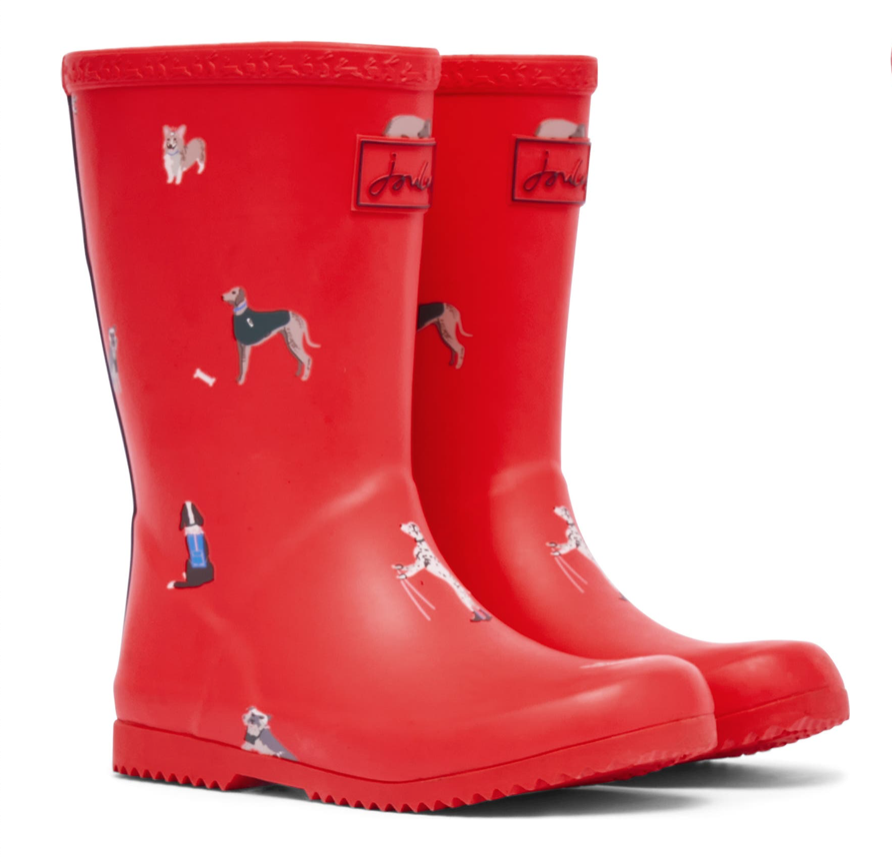 Joules Roll Up Waterproof Rain Boot Pink Dogs SHOE+SHOE